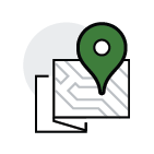 Map and Location Pin Icon